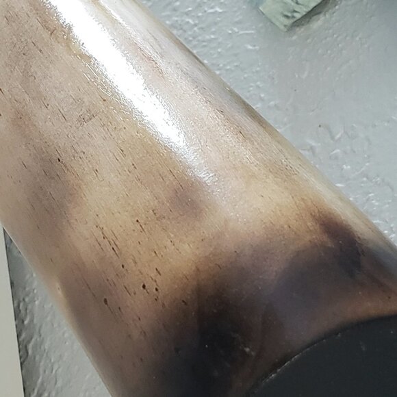 REALISM FAUX ART ELEPHANT TUSK NEUTRAL COLOR WOOD CARVING 30" EBONY WOOD 🦏 - Picture 15 of 16